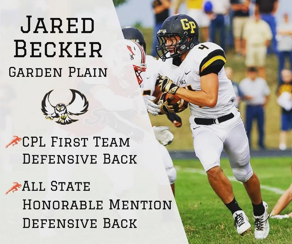 Jared Becker, Garden Plain — football honors announcement